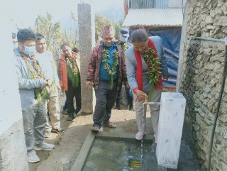 इच्छाकामनाको थाप्राङमा ‘एक घर, एक धारा’ जडान, गापा अध्यक्ष गुरुङद्वारा उद्घाटन