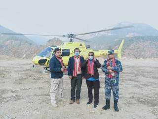 ईच्छाकामनामा शसस्त्र प्रहरीद्धारा हेलिप्याड निमार्ण