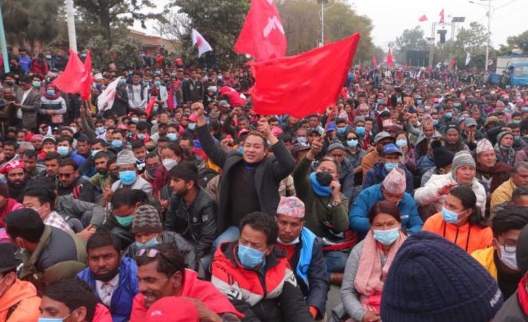 आजको प्रदर्शनमा ५ लाख मानिस सहभागी भएको प्रचण्डको भनाइ 