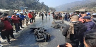 धादिङको धार्के नजिकै चार किलोमा मोटरसाईकल दुर्घटना, बाबु छोराको मृत्यु