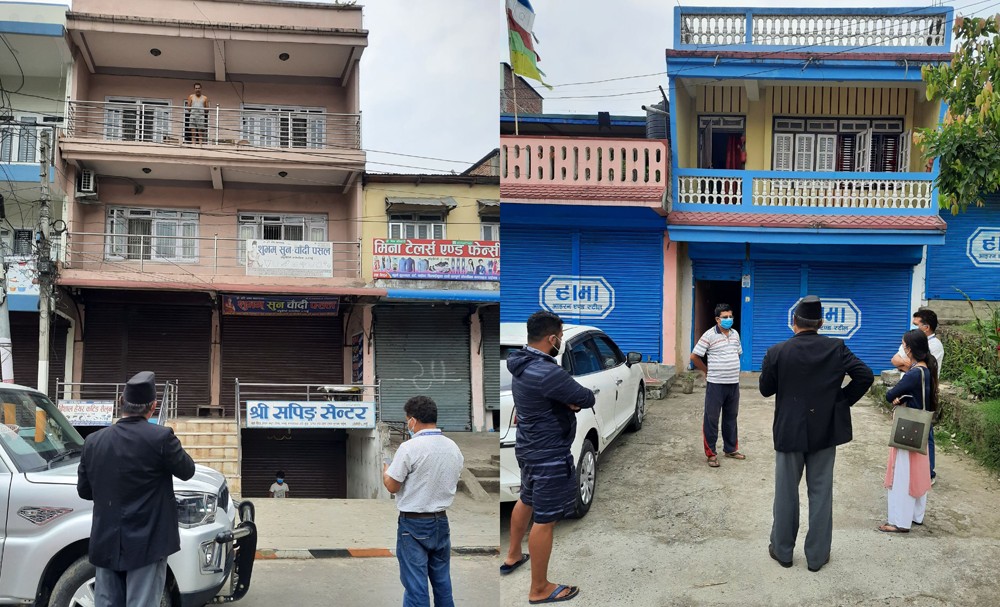 घरदैलो गर्दै, संक्रमितको स्वास्थ्य अवस्था बुझ्दै आँबुखैरेनी गाउँपालिका