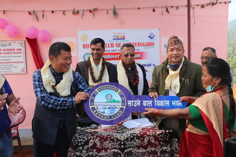 देवघाटको भूजेल वस्तीमा बालविकास केन्द्र भवनको उद्घाटन