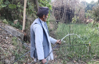 वर्षामा संकलन गरेको पानीले हिउँदे बाली सिँचाई, तरकारी बेच्दै किसान