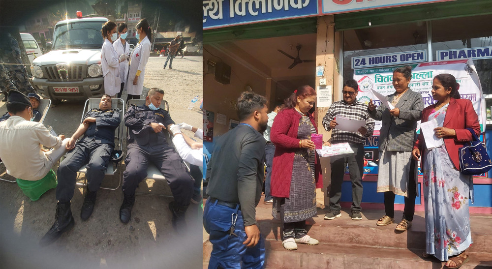 मुग्लिनमा रक्तदान कार्यक्रम : ३३ जनाले गरे रक्तदान
