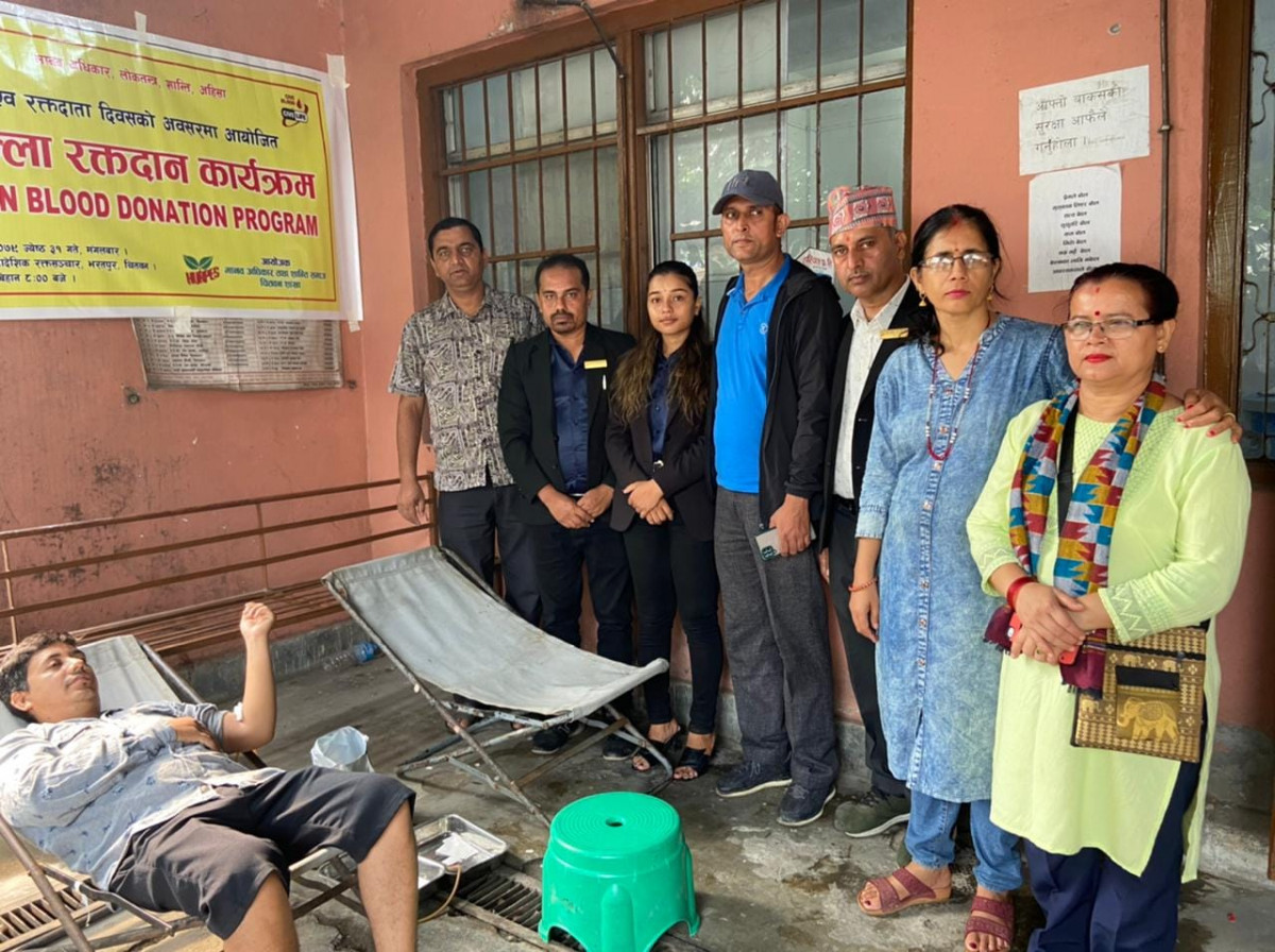 विश्व रक्तदाता दिवसमा शान्ति समाज चितवनद्वारा रक्तदान कार्यक्रम आयोजना, ३३ जनाद्वारा रक्तदान