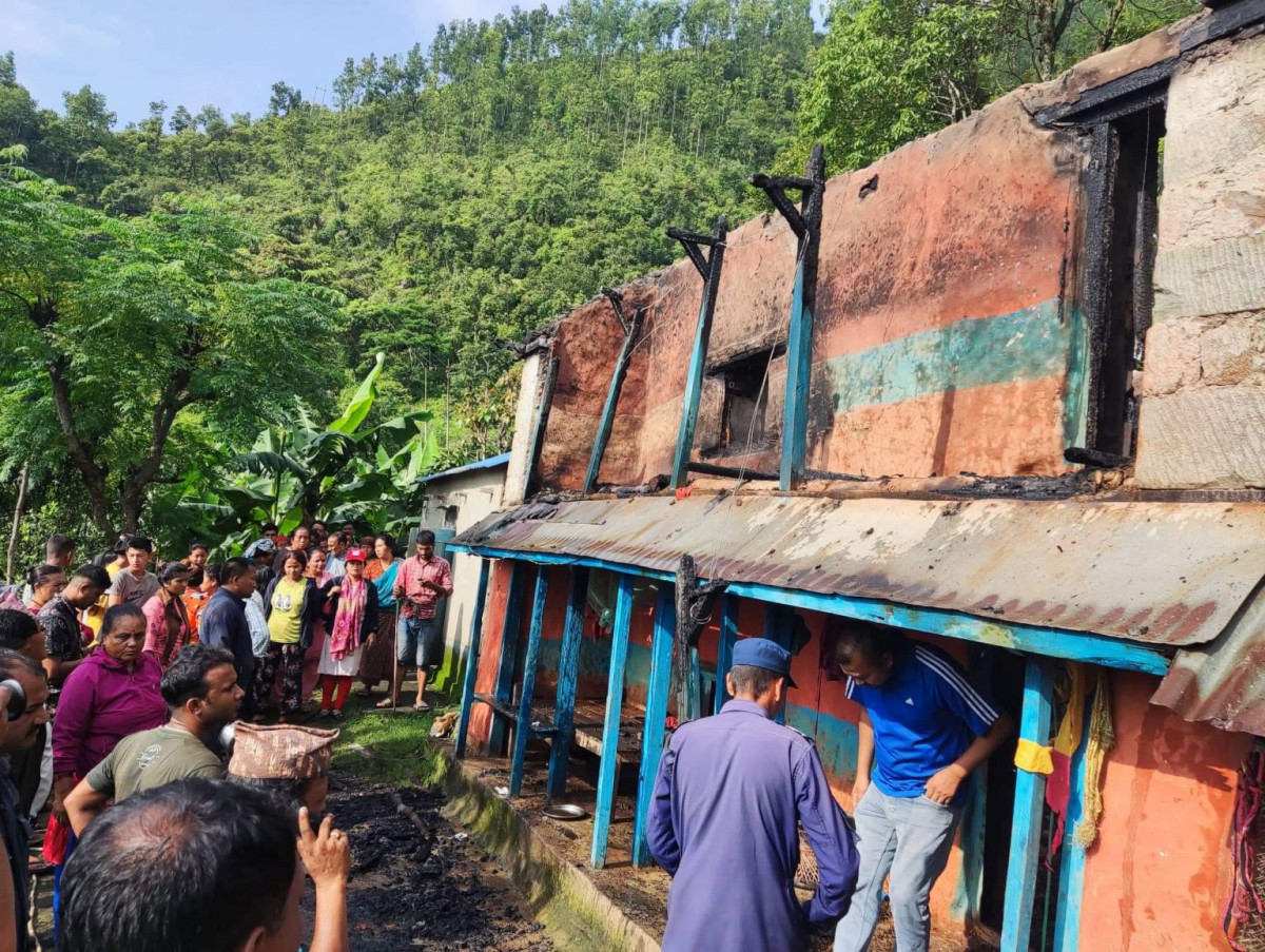 गोरखाको शहिदलखन ७ मा आगलागीमा परी एक वृद्धाको मृत्यु