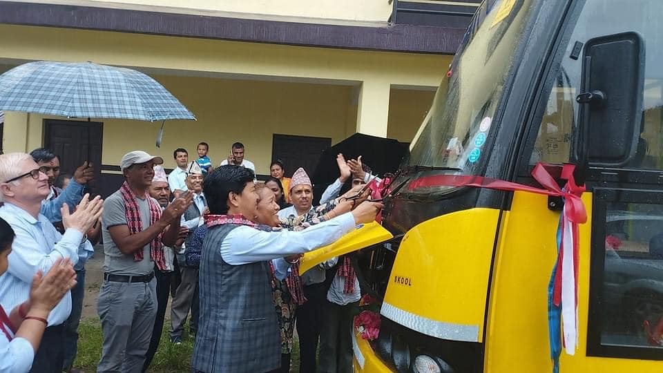 कुरिनटारको सर्वशान्ति माविमा विद्यार्थीको लागि बस सेवा सुरु