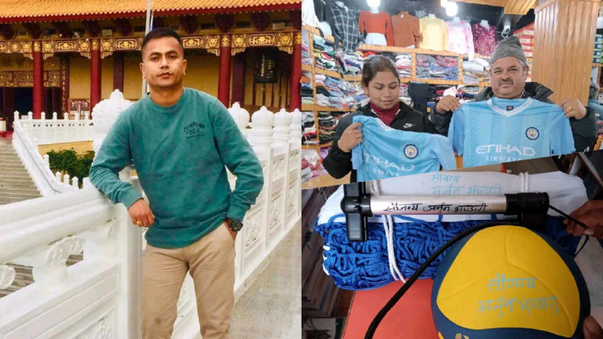 सहिद लखन वडा नं ८ लाई अमेरिका निवासी अर्जुन भण्डारीद्धारा खेलकुद सामग्री सहयोग