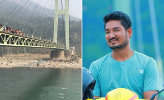 प्रहरीले रोक्दारोक्दै कर्णाली पुलबाट १७ जना हामफाले, १ जना बेपत्ता