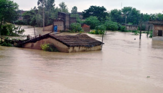 भारी वर्षाका कारण रौतहटको महेशपुर गाउँ डुबानमा