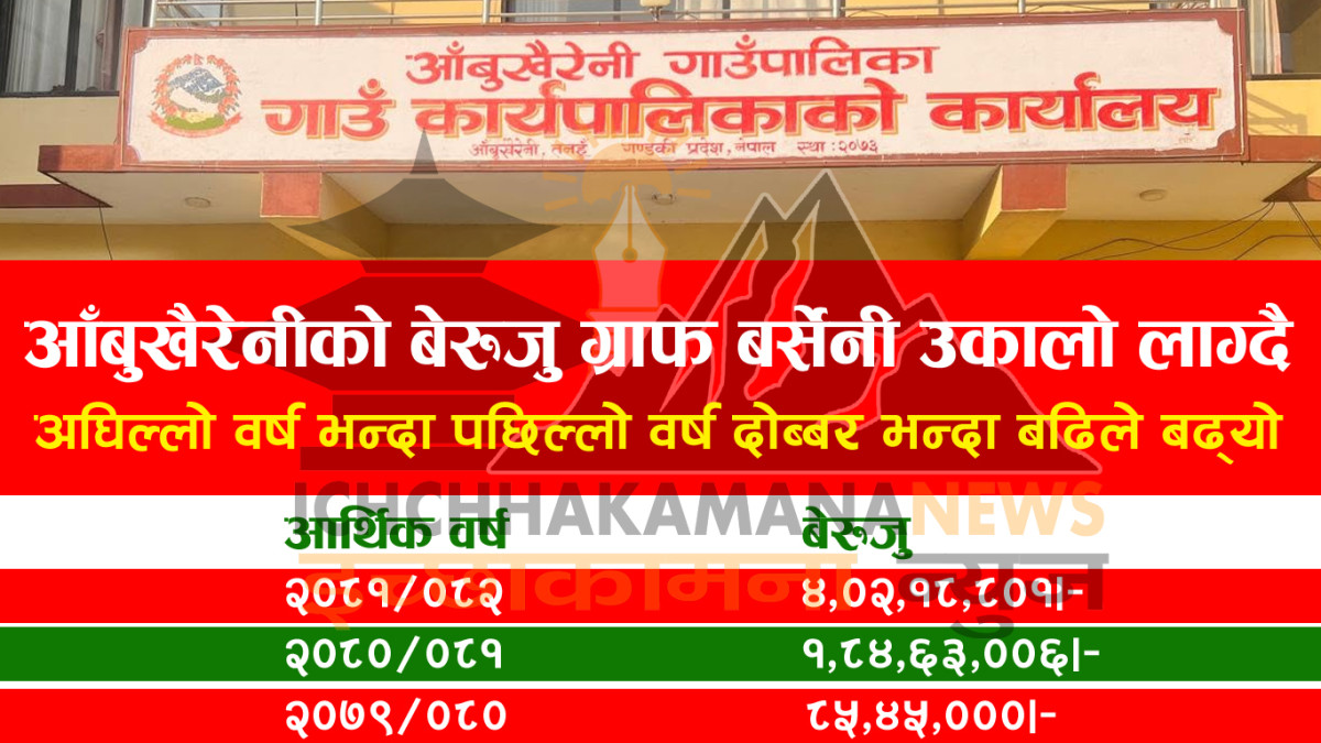 आँबुखैरेनी गाउँपालिकाको बेरुजु बर्सेनी बढ्दै, अघिल्लो भन्दा पछिल्लो वर्ष दोब्बरले बढ्यो