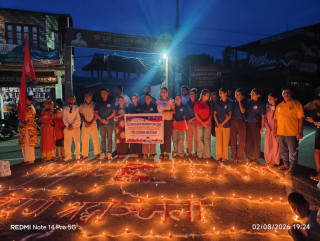 हिमपहिरोमा ज्यान गुमाएका निम्सदाईसहित १० जनाको सम्मानमा देवघाटमा दीप प्रज्वलन