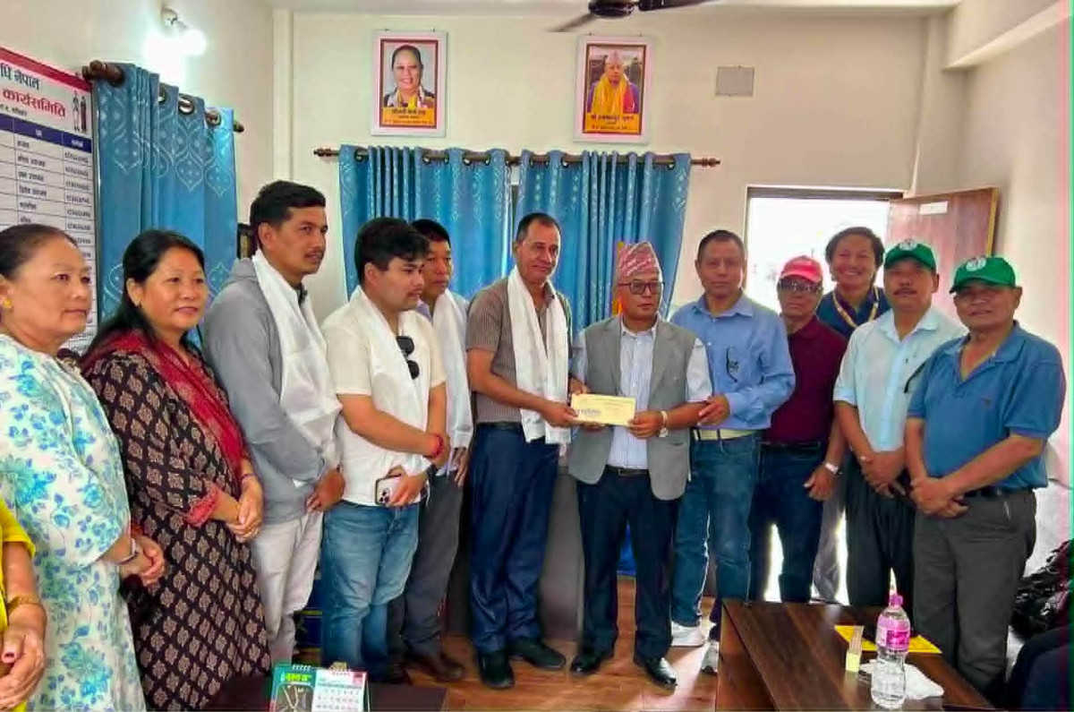 विपद् व्यवस्थापनका लागि अन्नपूर्ण गाउँपालिकालाई तमु धिं नेपालको ३ लाख सहयोग