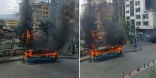त्रिपुरेश्वर बस आगलागीमा घाइते चालकको मृत्यु,अझै पहिचान खुलेन